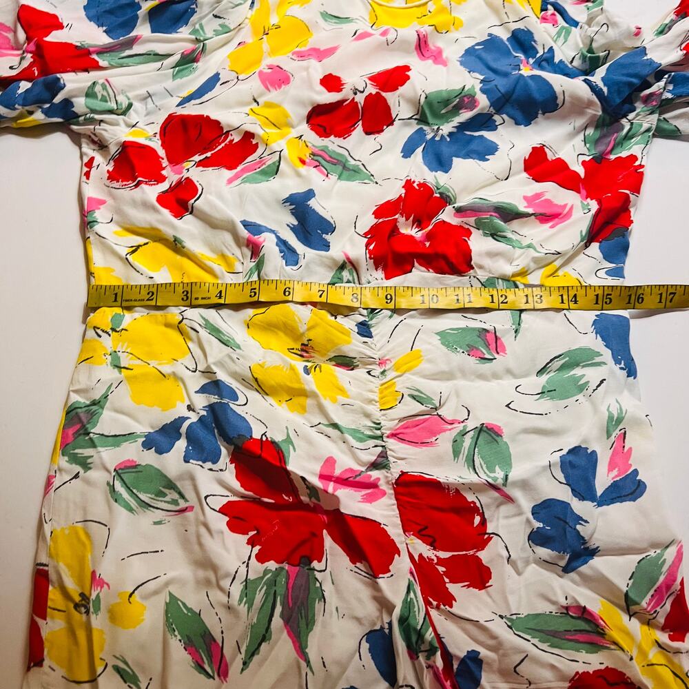 Rixo Target Abstract Floral Mock Neck Ruffle Midi Dress Size 8 Multicolored - Picture 8 of 11